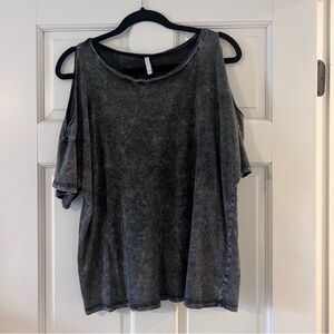 Z Supply Black Cold Shoulder Top